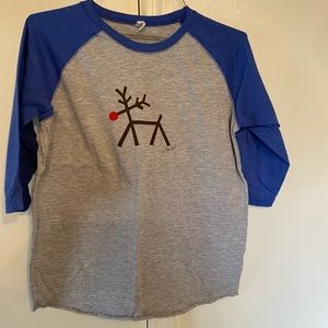 L.A.T.Apparel size small 3/4 sleeves reindeer top